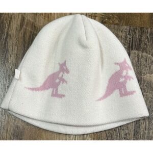 Kangol Beanie Vail Pull On Pink Winter Ski Hat Double Knit Kangaroo Blue Label